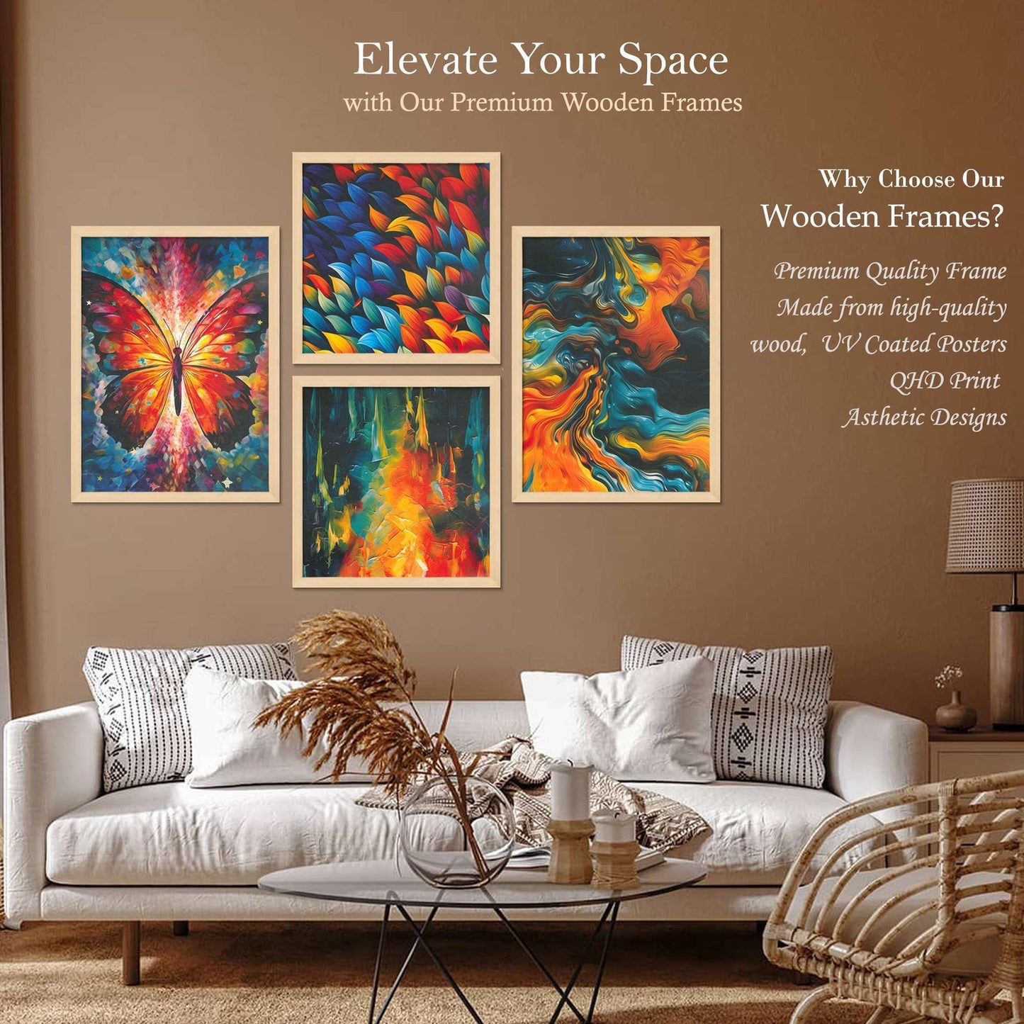 SET OF 4 DIGITAL WALL PAINTING