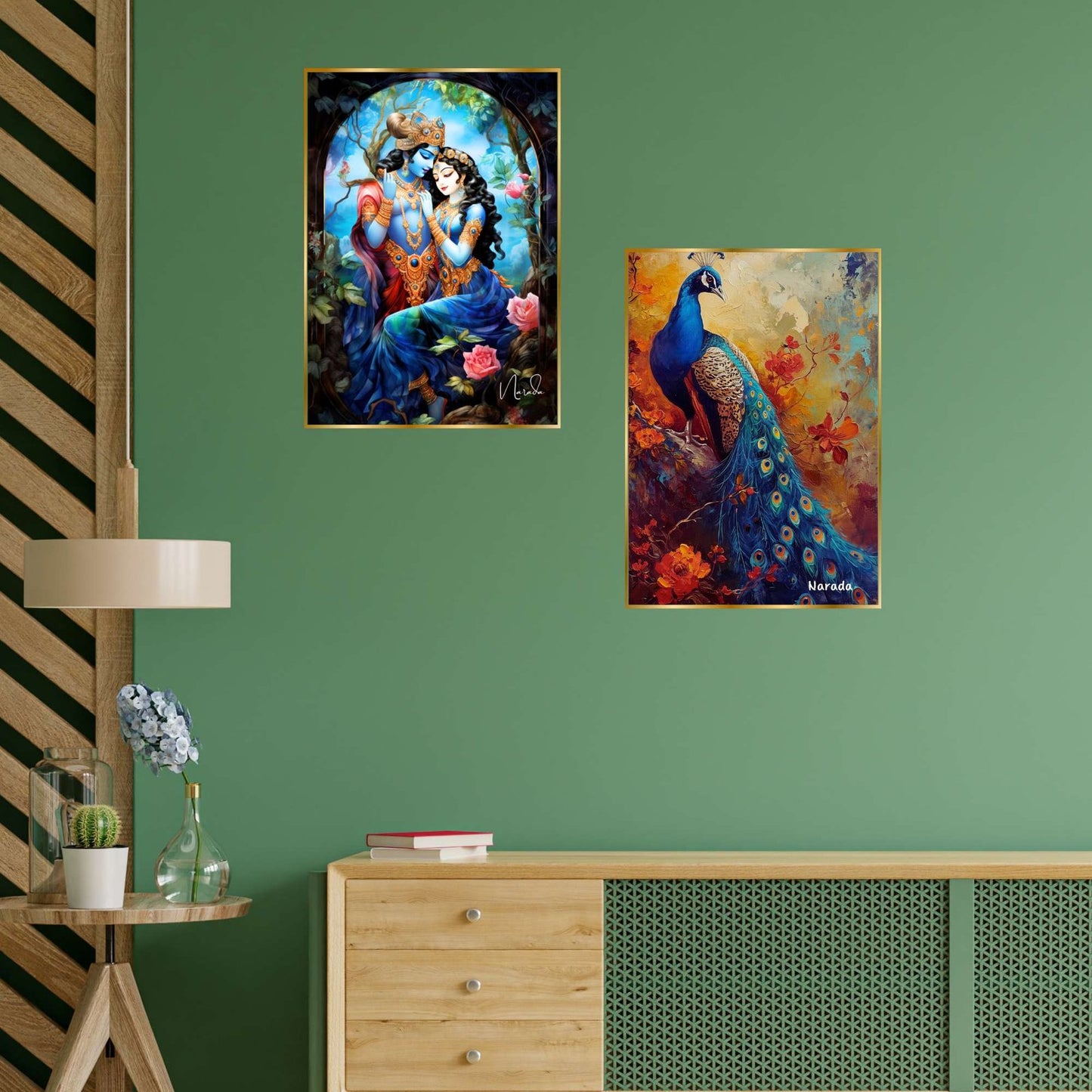 Set of Two Wall Paintings for Wall Dacoration Golden Framed Wall Paintings for Living Room & Bedroom Wall Art for Home Decoration & Office Wall Décor (14×11 inch CH-GD2-5)