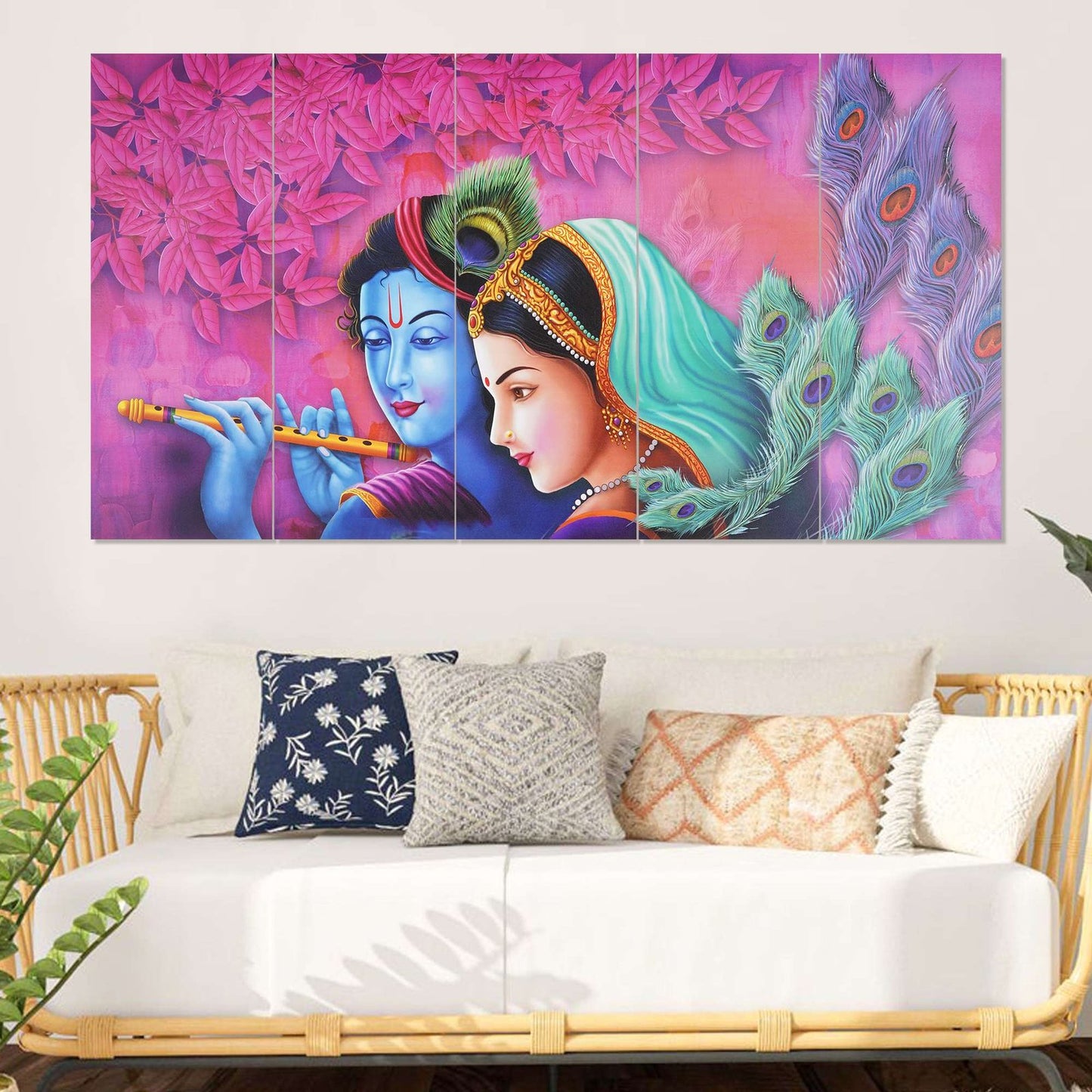 Set Of 5 Wooden Framed Wall Paintings