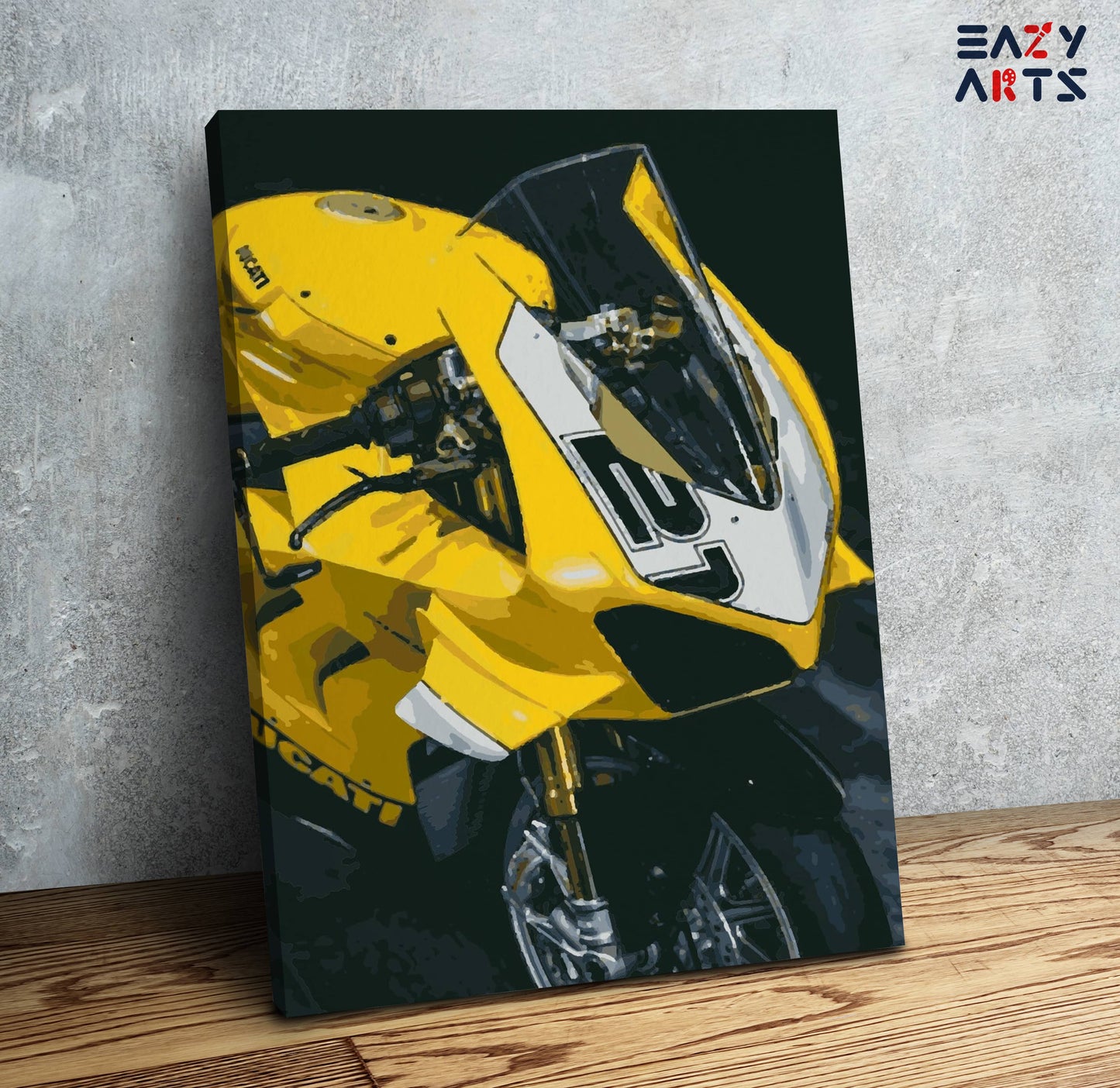 Yellow Ducati Bike Paint By Numbers kit