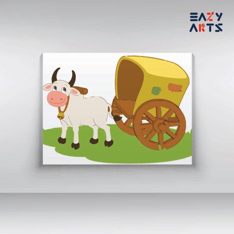 Bullock Cart Paint By Numbers Kit For Kids