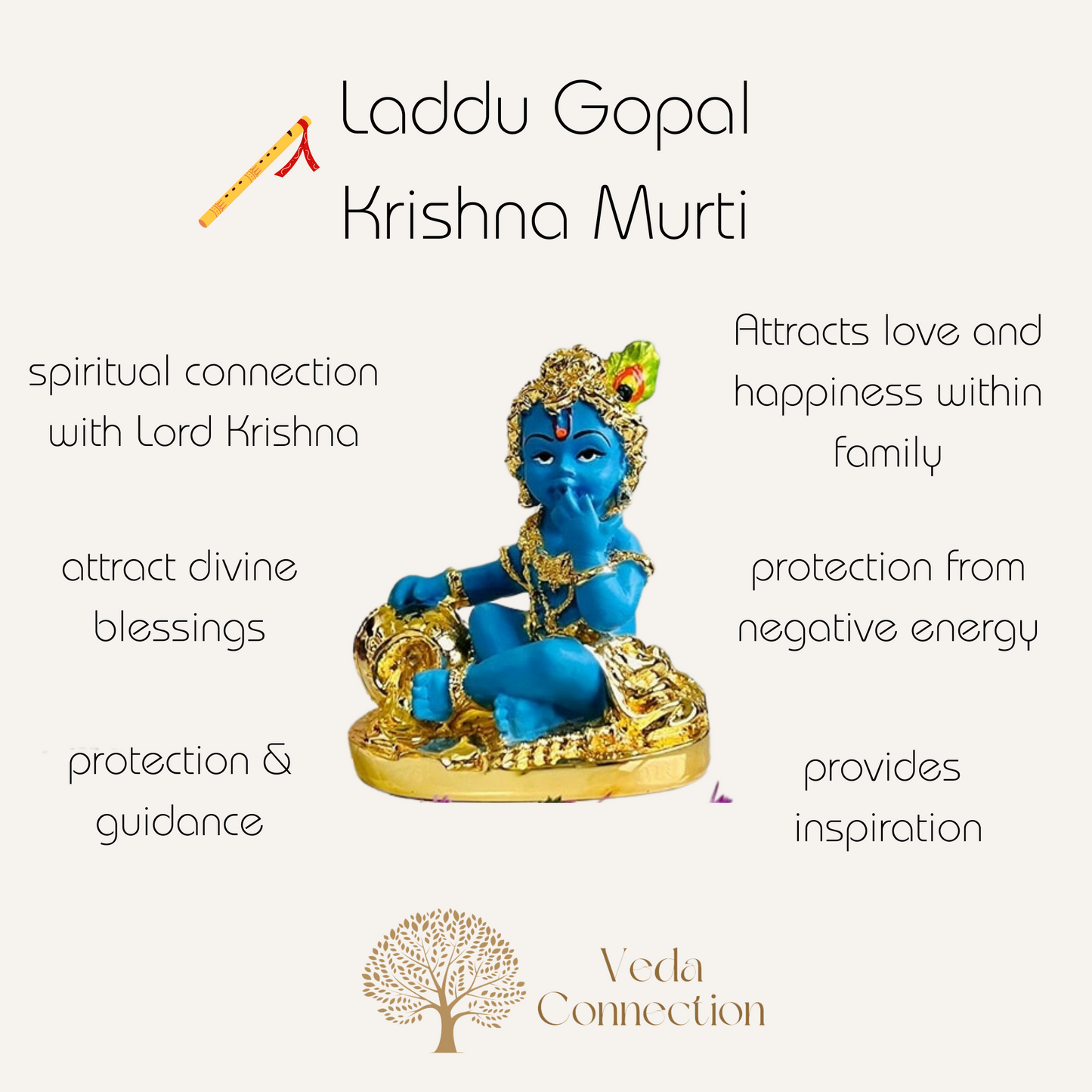 Veda Connection Krishna Laddoo Gopal Idol