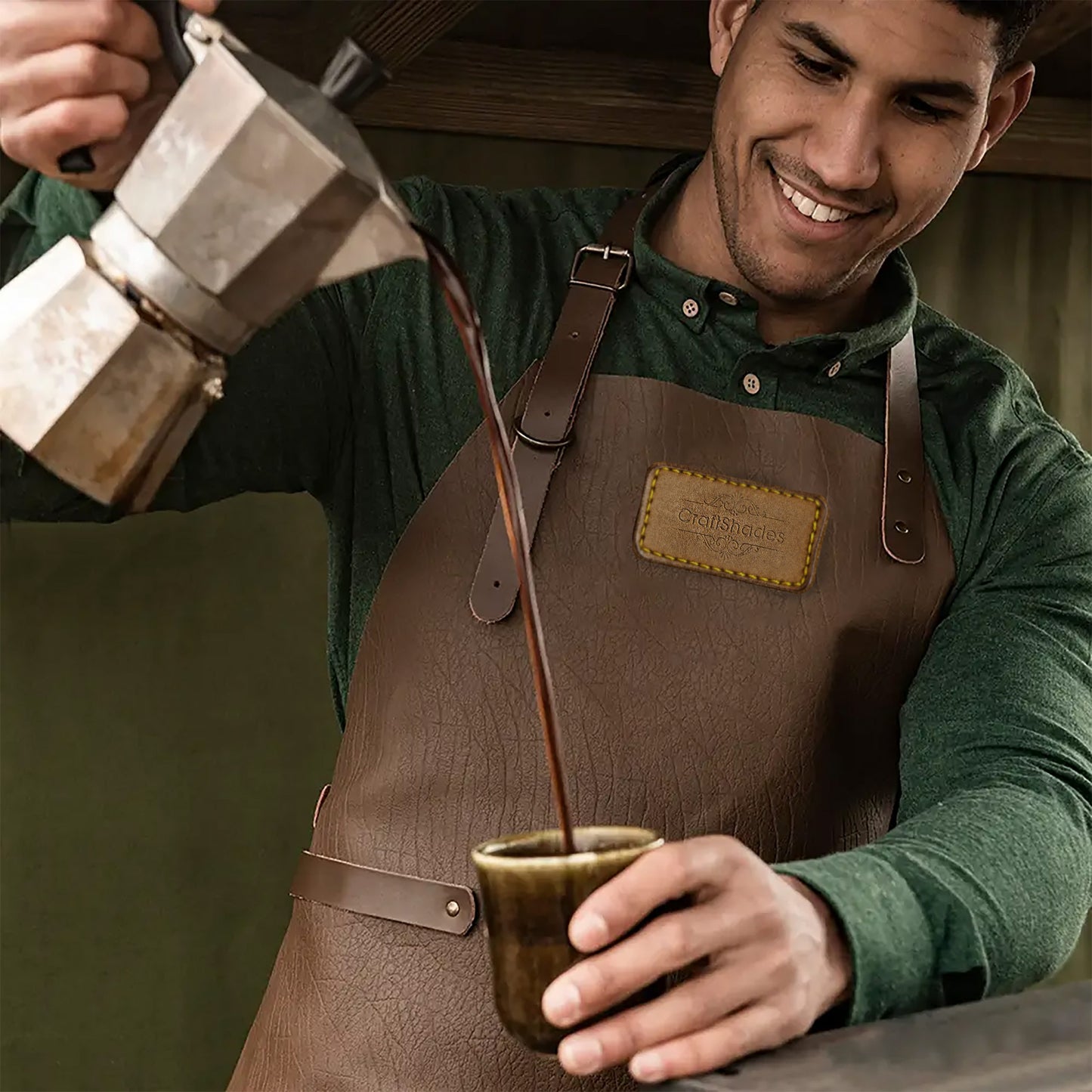 CraftShades Leather Apron for Men Tan Colour