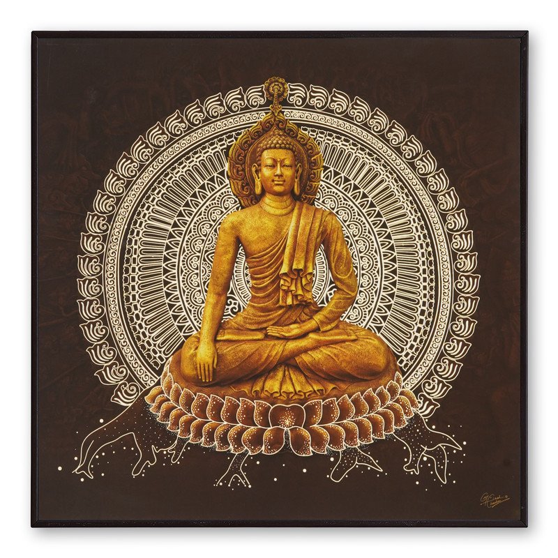 Golden Embossed Wall Painting For Home Decoration , Paintings for Living Room , Modern Art Wall Pinting, For Home Decor (12X12 INCH)