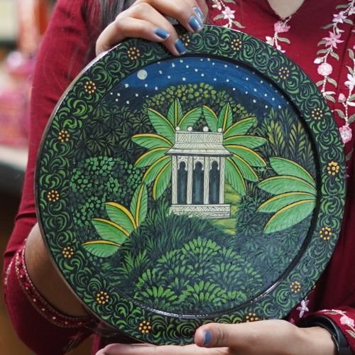 Traditional Pichwai Painting: A House in the Jungle Paradise