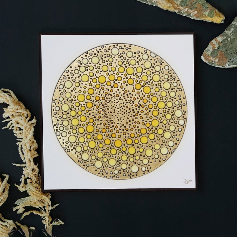 Golden Embossed Wall Painting For Home Decoration , Paintings for Living Room , Modern Art Wall Pinting, For Home Decor (12X12 INCH)