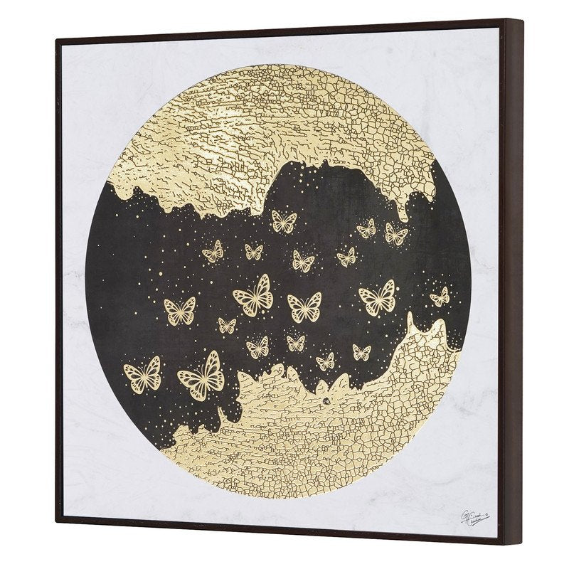 Golden Embossed Wall Painting For Home Decoration , Paintings for Living Room , Modern Art Wall Pinting, For Home Decor (12X12 INCH)