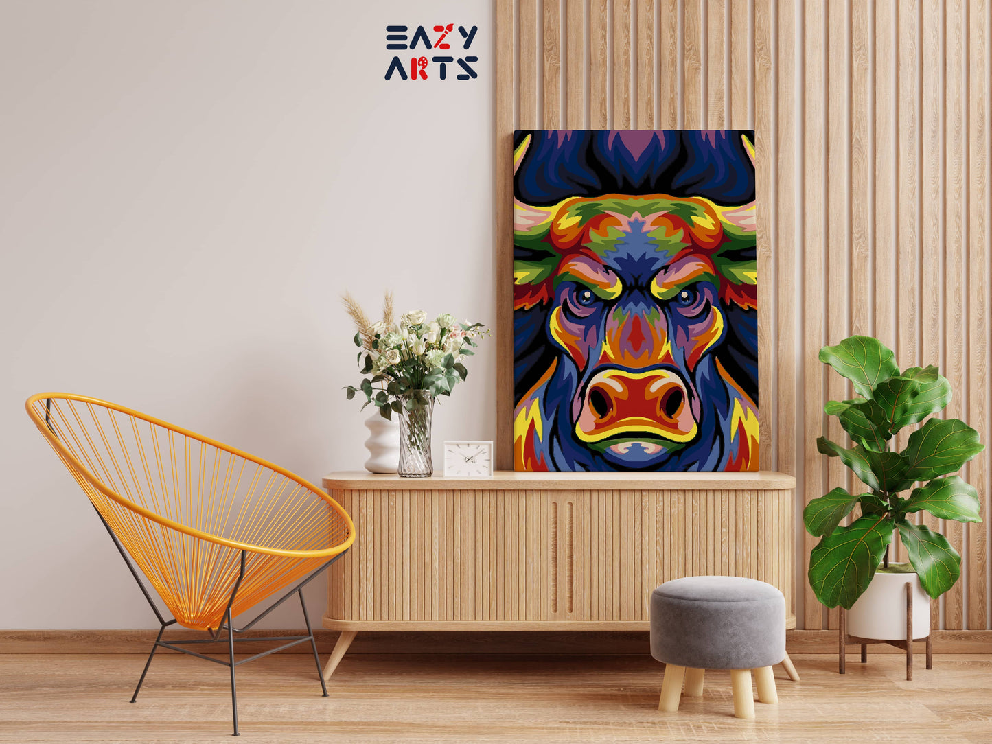 Bull Abstract Paint By Numbers kit