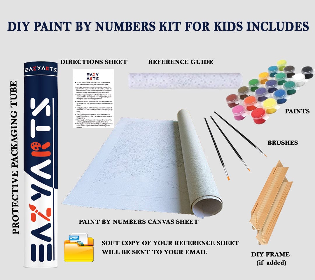 Bullock Cart Paint By Numbers Kit For Kids