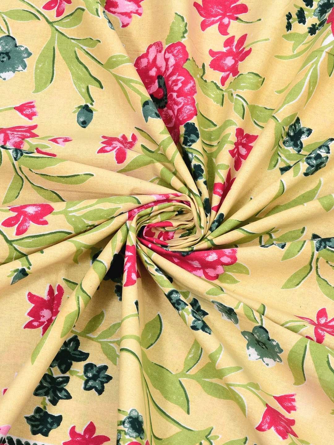 100% Pure Cotton Traditional Printed Bedsheet for Double Bed King Size Bedsheet with 2 Pillow Covers