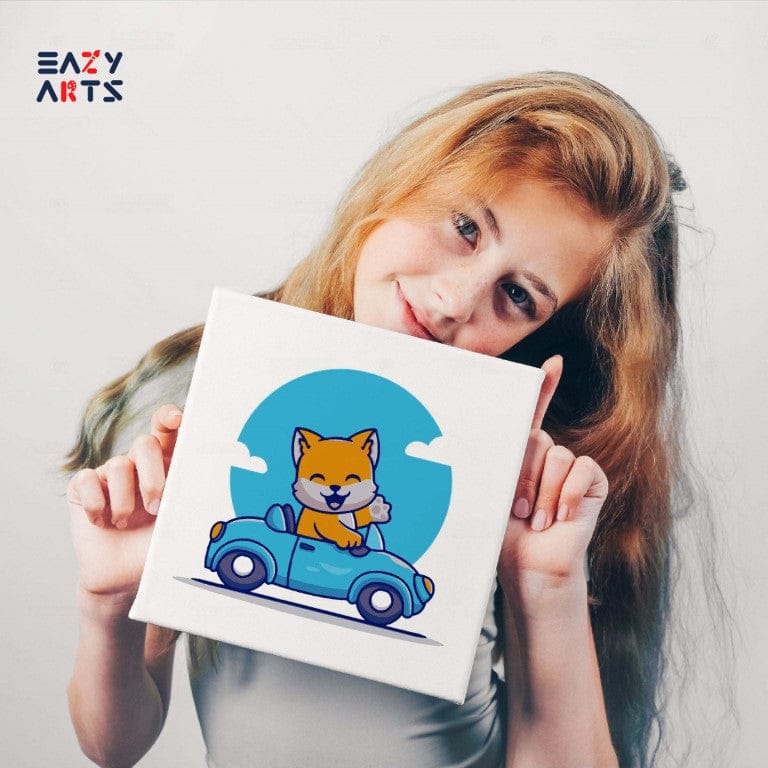 Cat Driving Car Paint By Numbers Kit For Kids