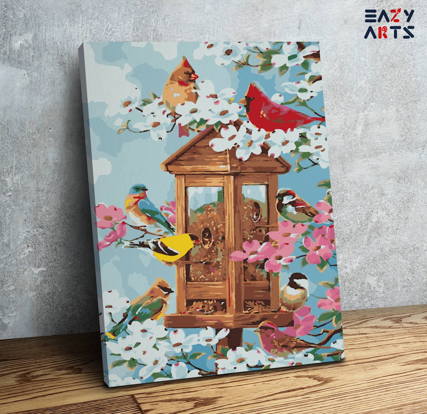 Birds In a Bird House Paint by Numbers Kit