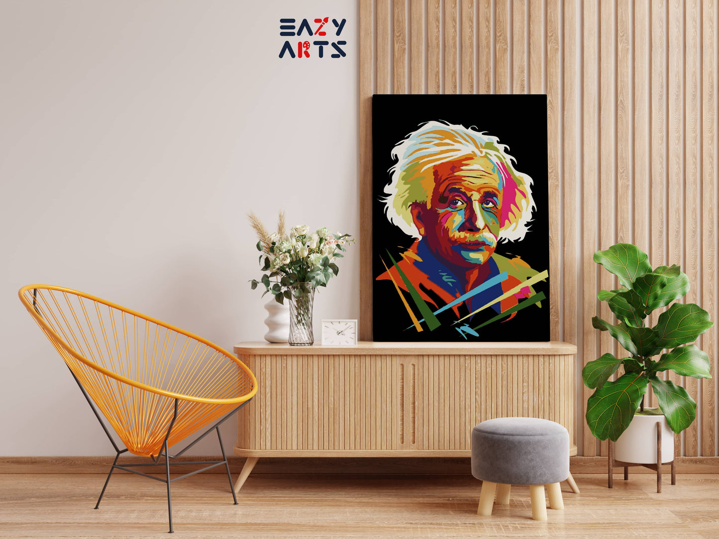 Albert Einstein Colorful Paint By Numbers kit