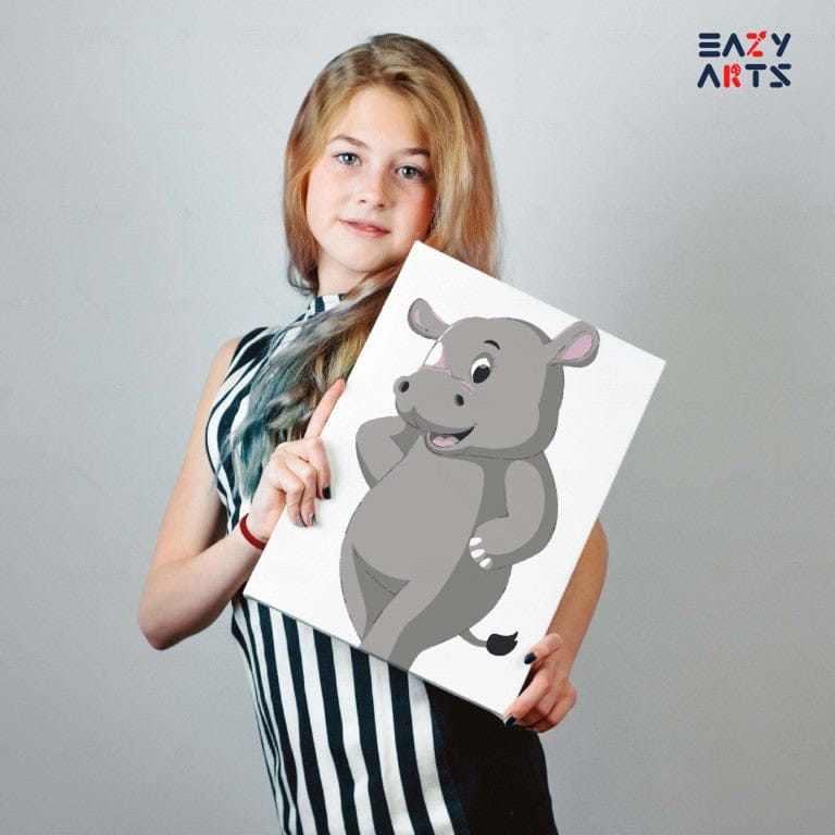 Rhino Paint By Numbers Kit For Kids