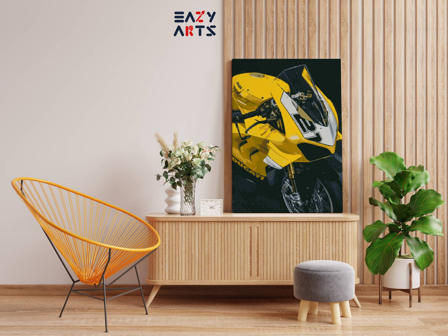 Yellow Ducati Bike Paint By Numbers kit