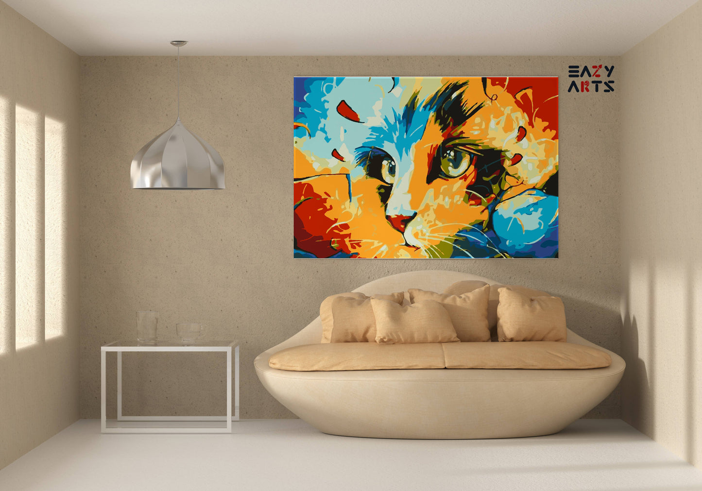 Cat Face Abstract Paint By Numbers kit
