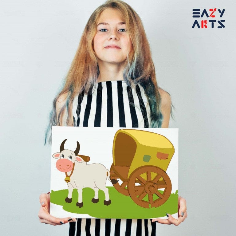 Bullock Cart Paint By Numbers Kit For Kids