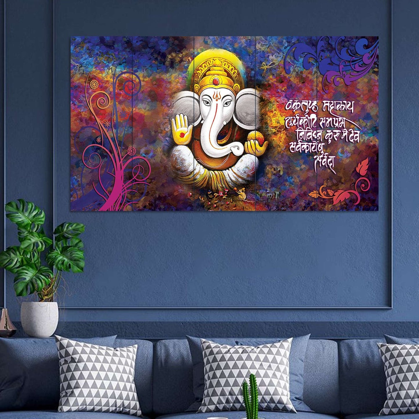 Set Of 5 Wooden Framed Wall Paintings