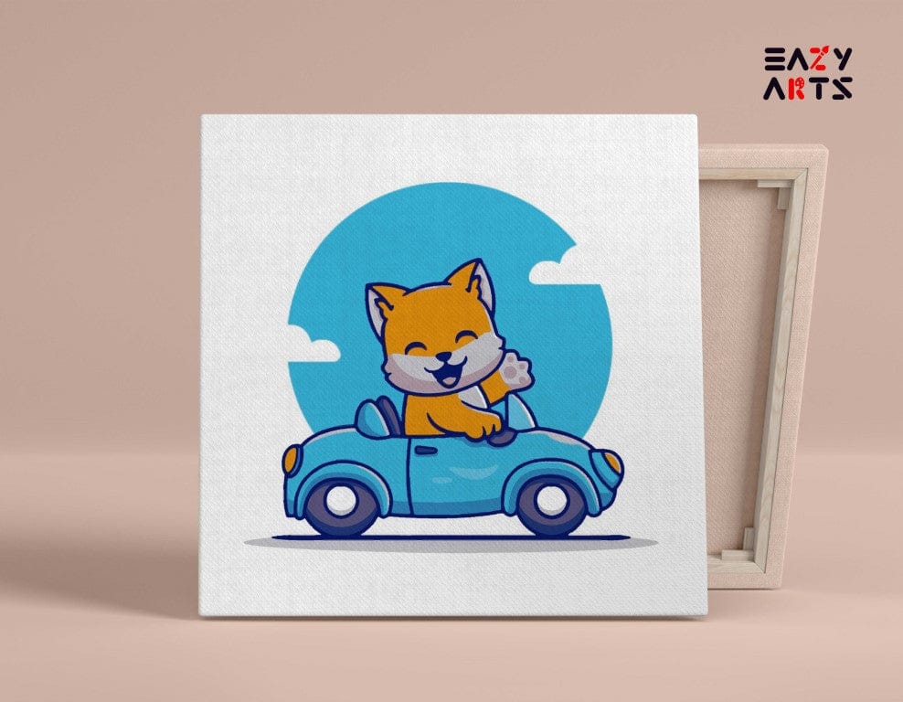Cat Driving Car Paint By Numbers Kit For Kids
