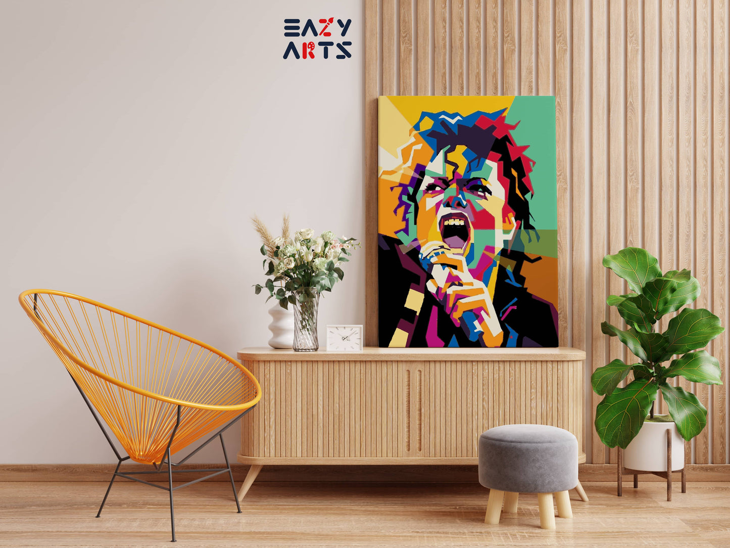 Michel Jackson Singing Abstract Paint By Numbers kit