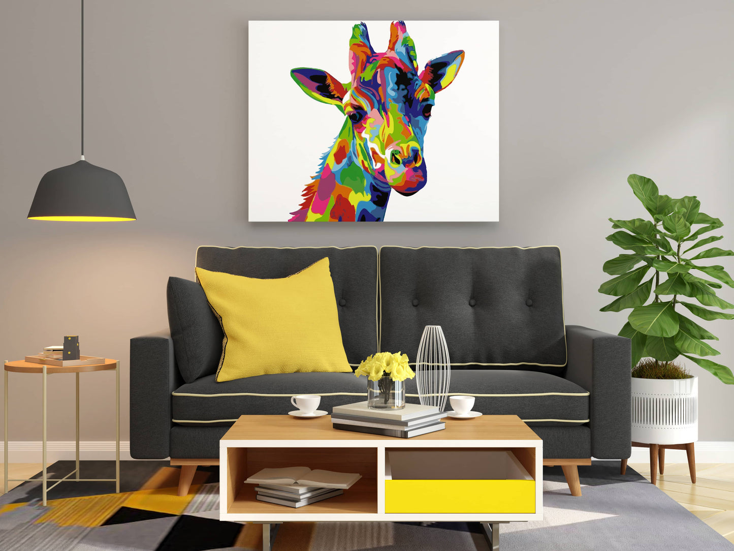 Giraffe Abstract Paint by Numbers Kit