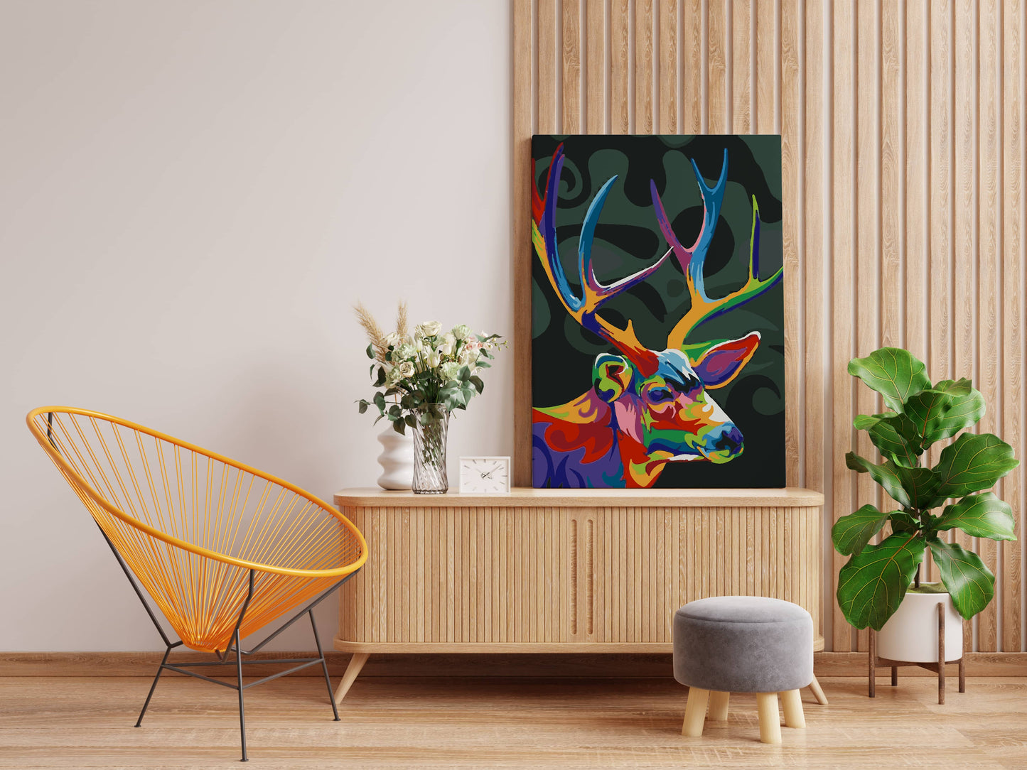 Deer Abstract Paint by Numbers Kit