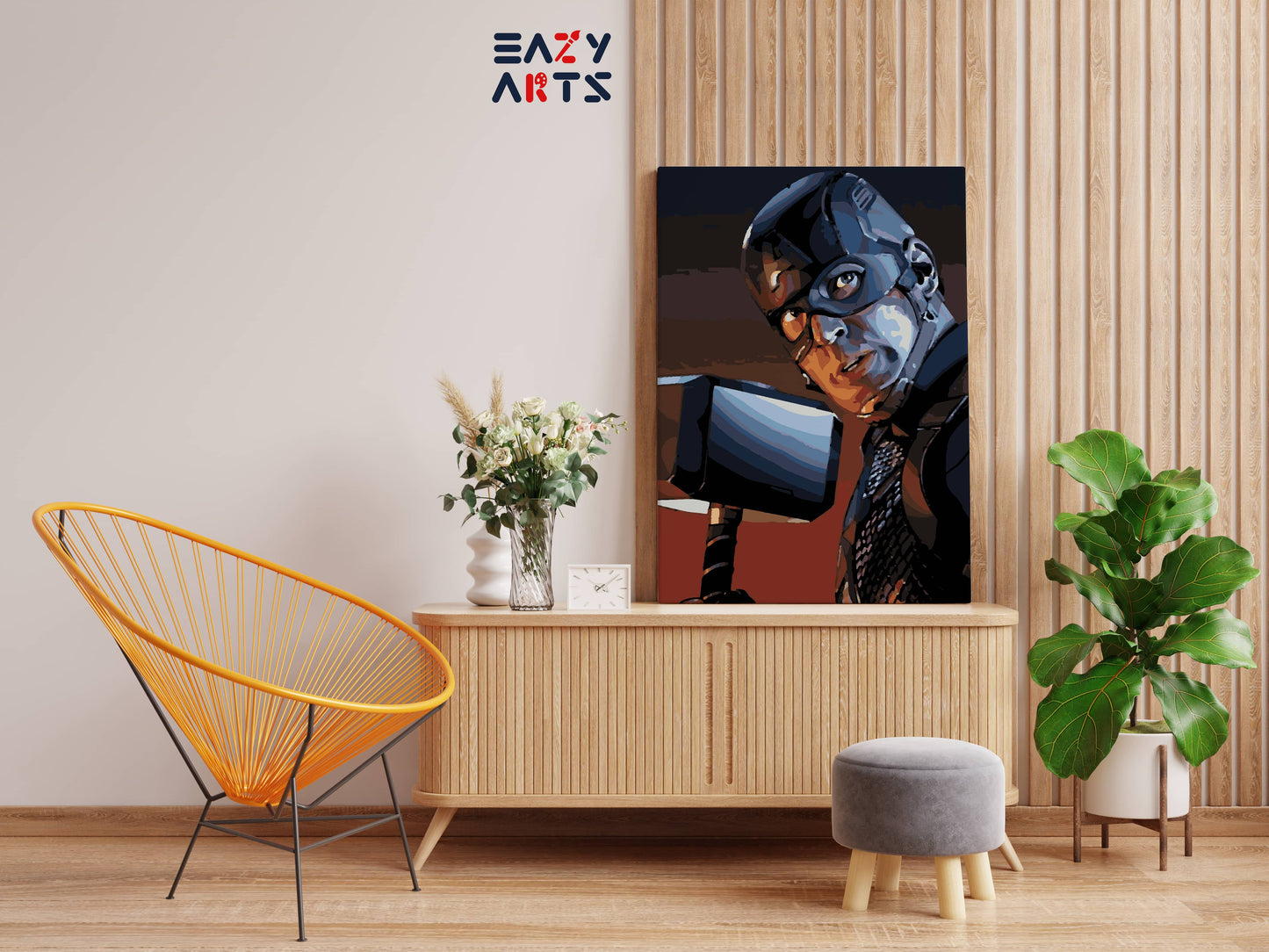 Captain America with Mjolnir Paint By Numbers kit