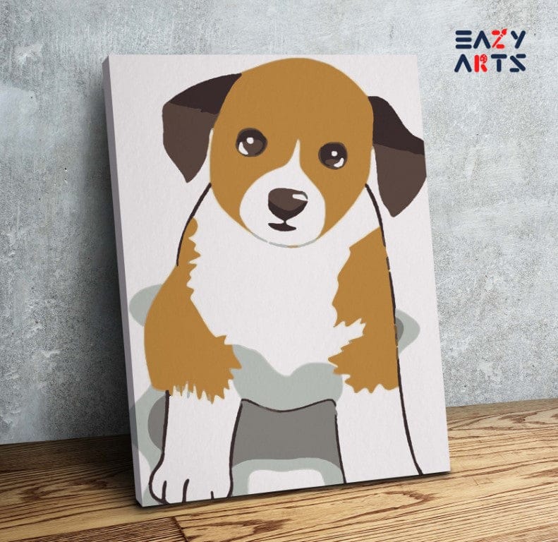 Innocent Dog Sitting Paint By Numbers Kit For Kids