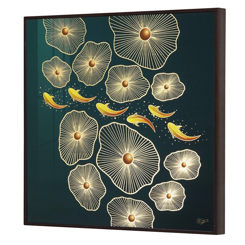 Golden Embossed Wall Painting For Home Decoration , Paintings for Living Room , Modern Art Wall Pinting, For Home Decor (12X12 INCH)