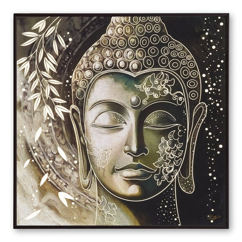 Golden Embossed Wall Painting For Home Decoration , Paintings for Living Room , Modern Art Wall Pinting, For Home Decor (12X12 INCH)