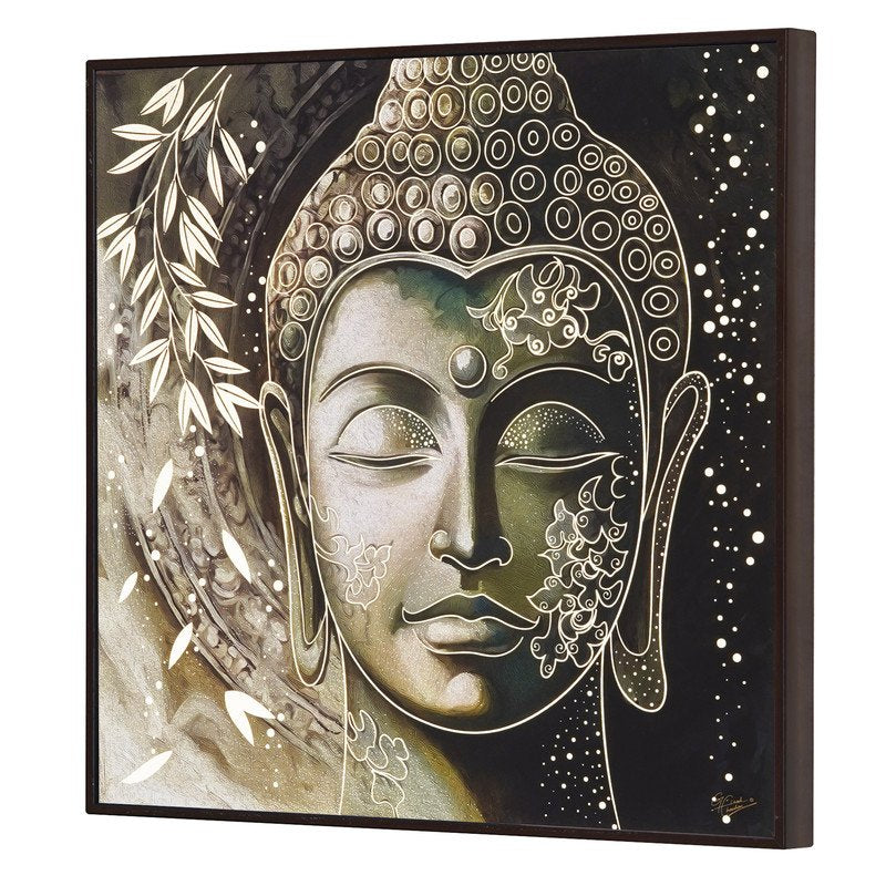 Golden Embossed Wall Painting For Home Decoration , Paintings for Living Room , Modern Art Wall Pinting, For Home Decor (12X12 INCH)