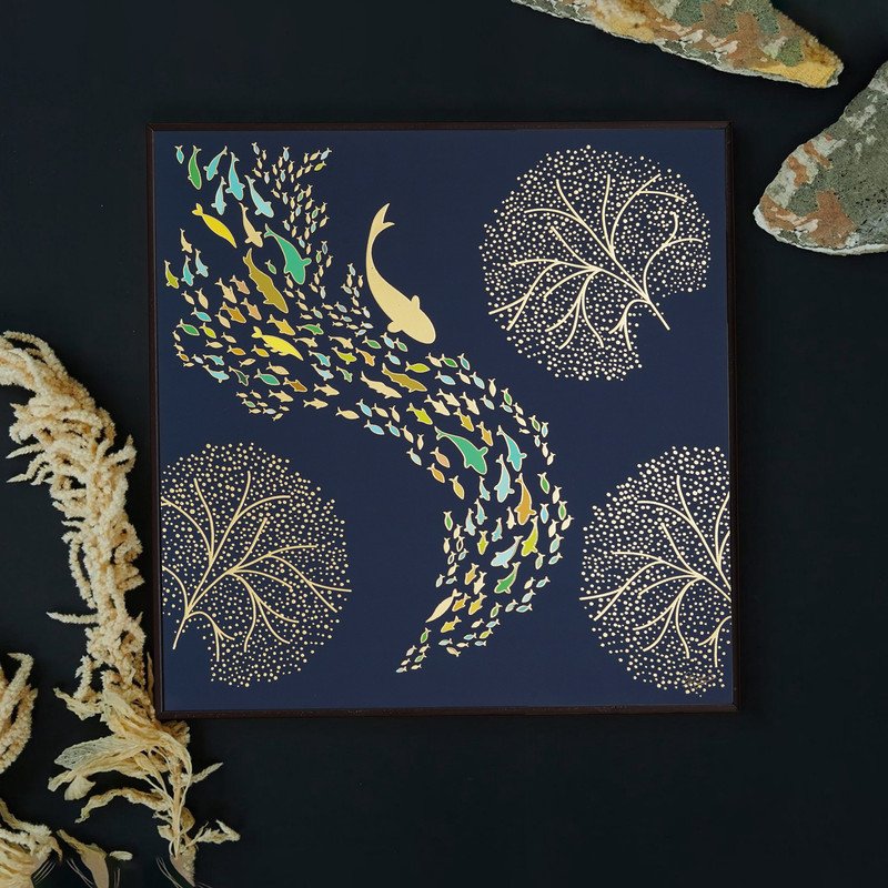 Golden Embossed Wall Painting For Home Decoration , Paintings for Living Room , Modern Art Wall Pinting, For Home Decor (12X12 INCH)