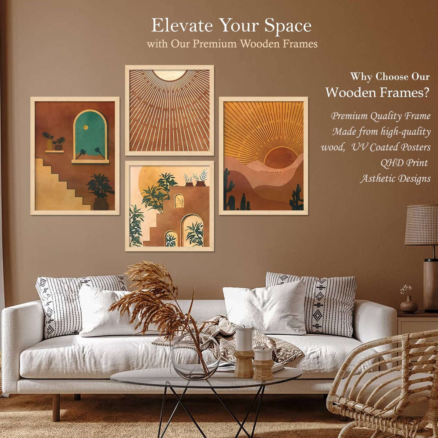 SET OF 4 DIGITAL WALL PAINTING