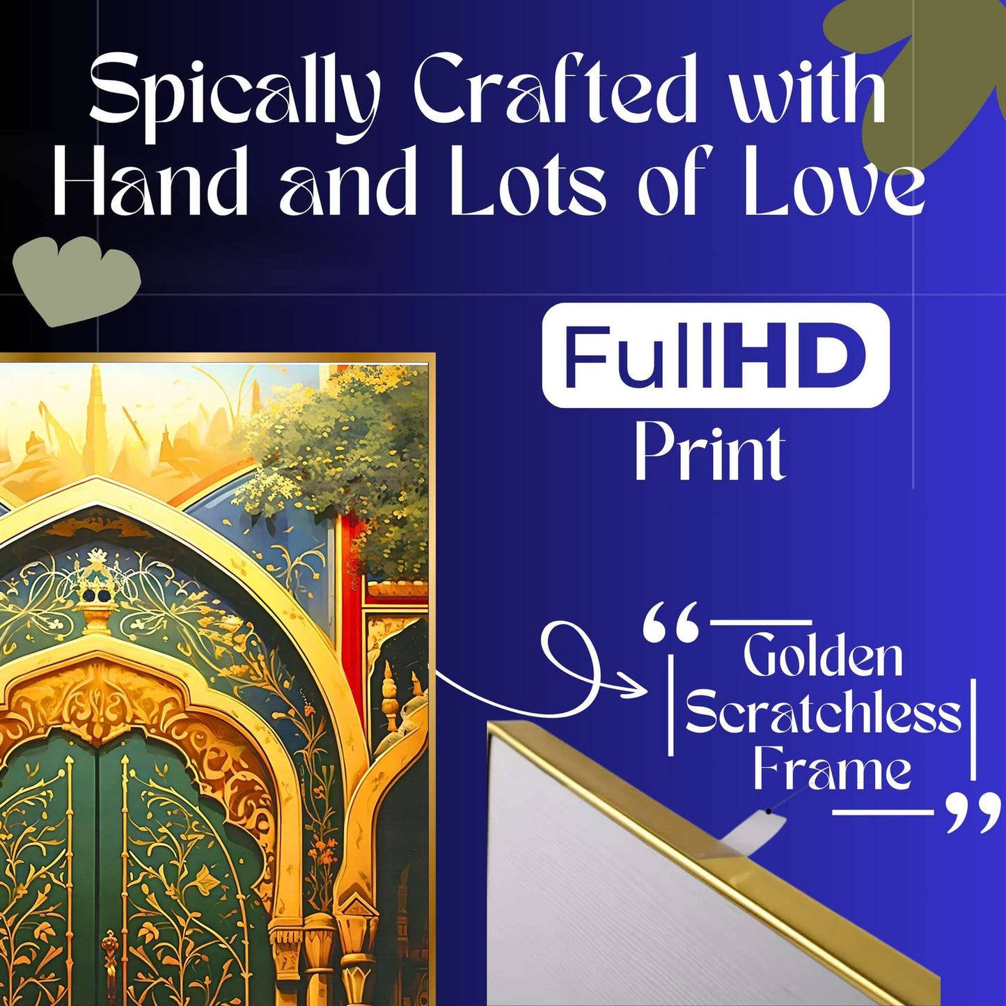 Set of Two Wall Paintings for Wall Dacoration Golden Framed Wall Paintings for Living Room & Bedroom Wall Art for Home Decoration & Office Wall Décor (14×11 inch CH-GD2-16)