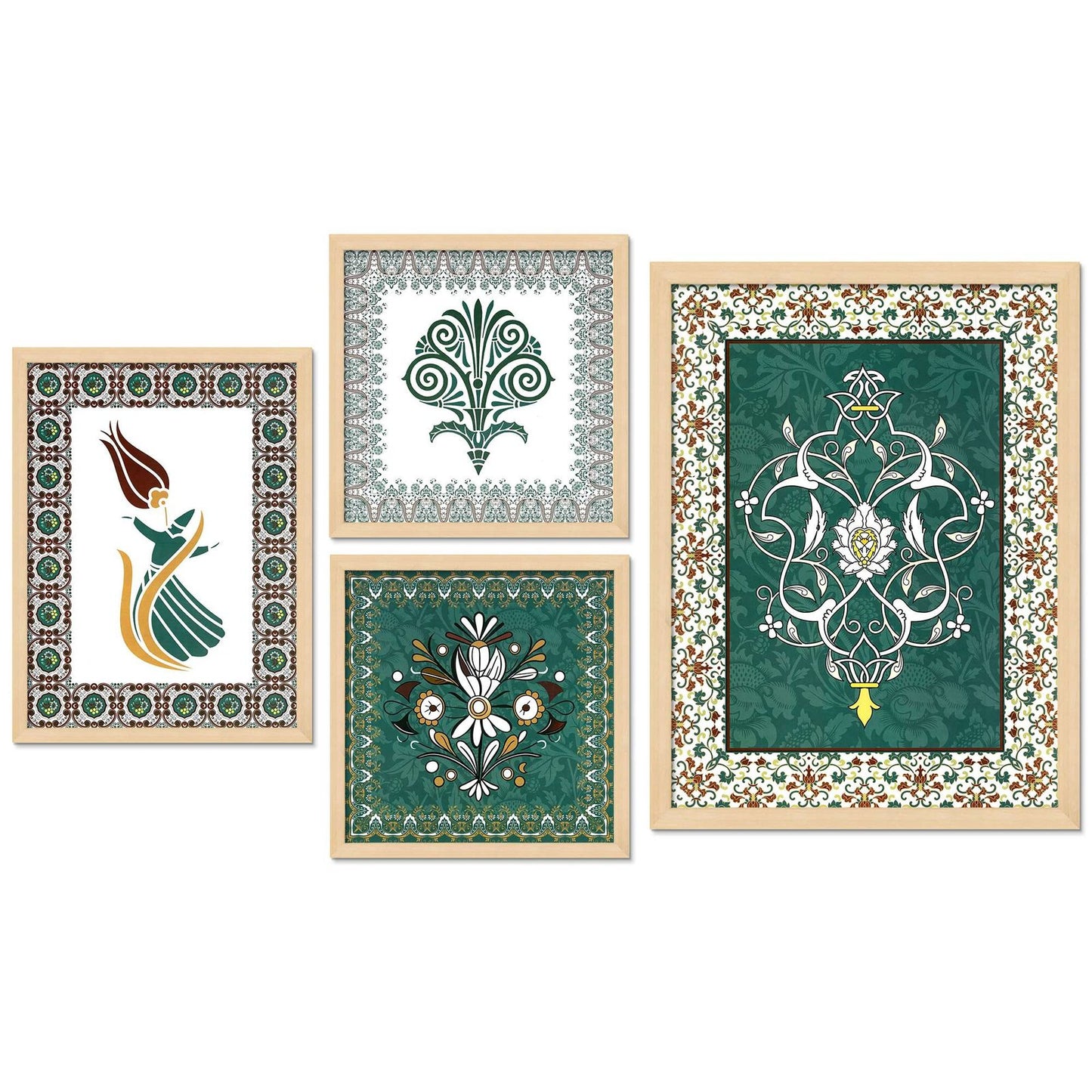 SET OF 4 DIGITAL WALL PAINTING