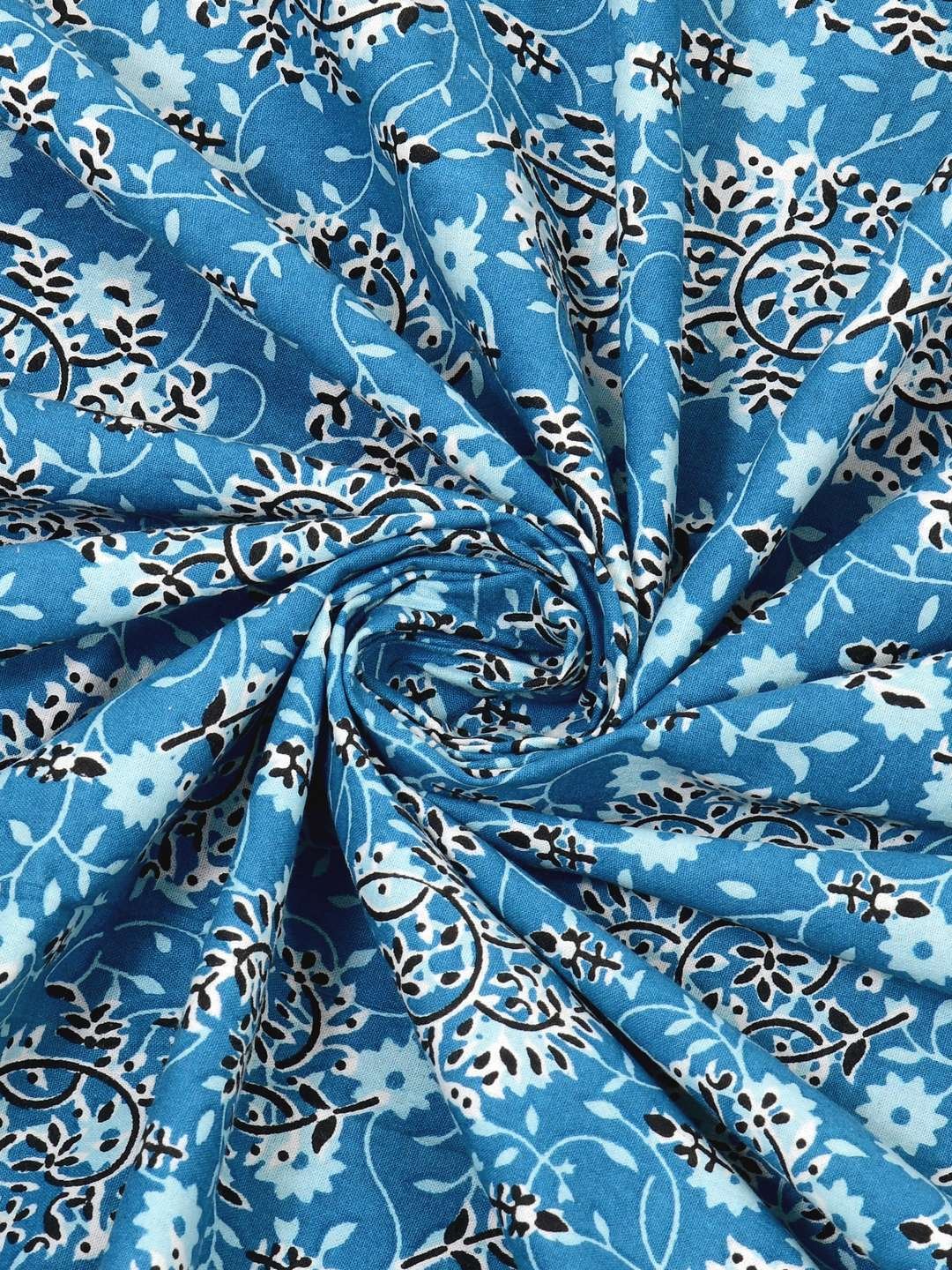 100% Pure Cotton Traditional Printed Bedsheet for Double Bed King Size Bedsheet with 2 Pillow Covers