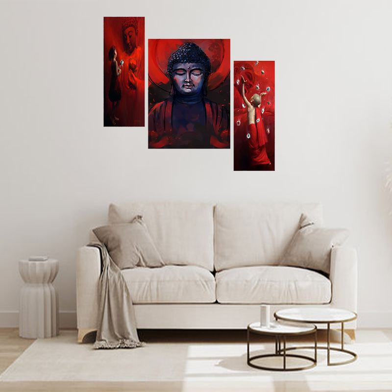 Set Of 3 Digital Wall Painting