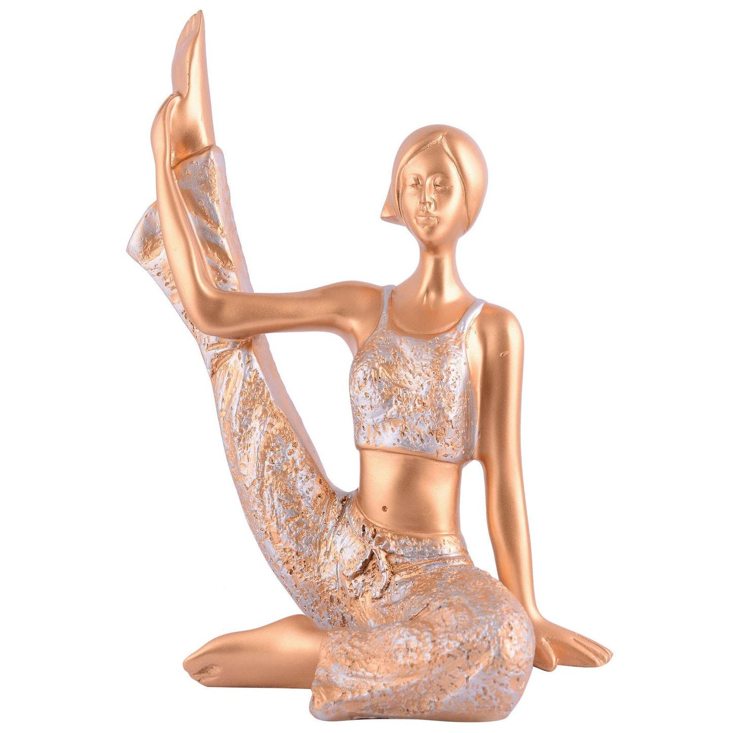 Suitable for home decor Yoga Posture Lady Statue Idol for Home Yoga Statue admirable piece of gift (golden)