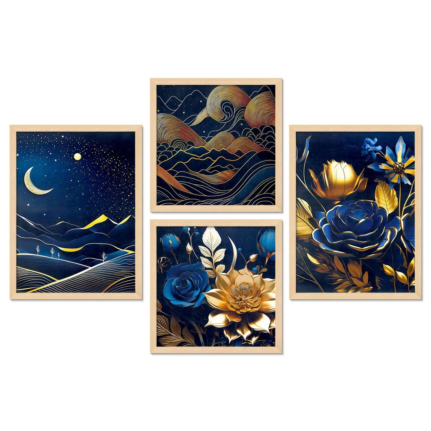 SET OF 4 DIGITAL WALL PAINTING
