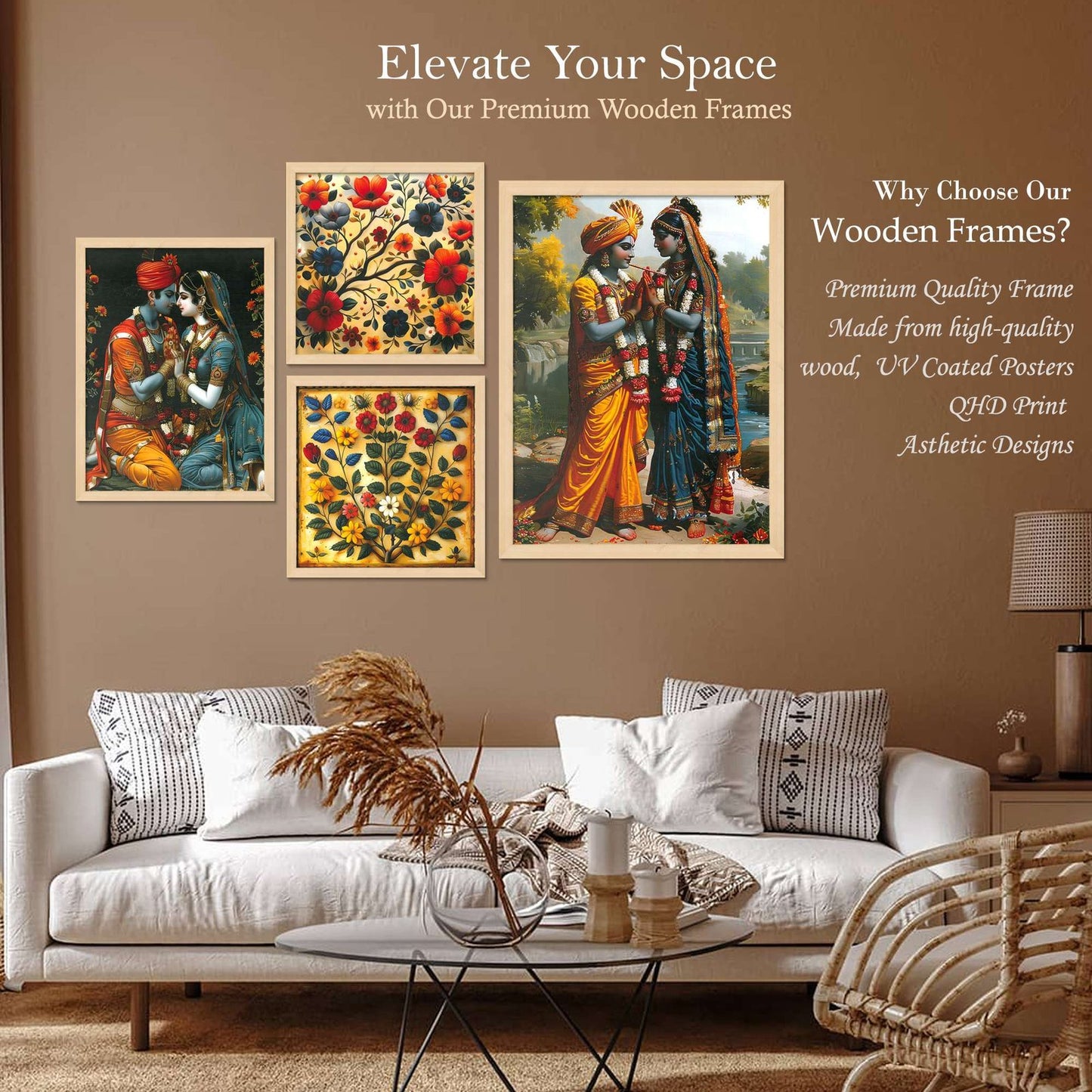 SET OF 4 DIGITAL WALL PAINTING
