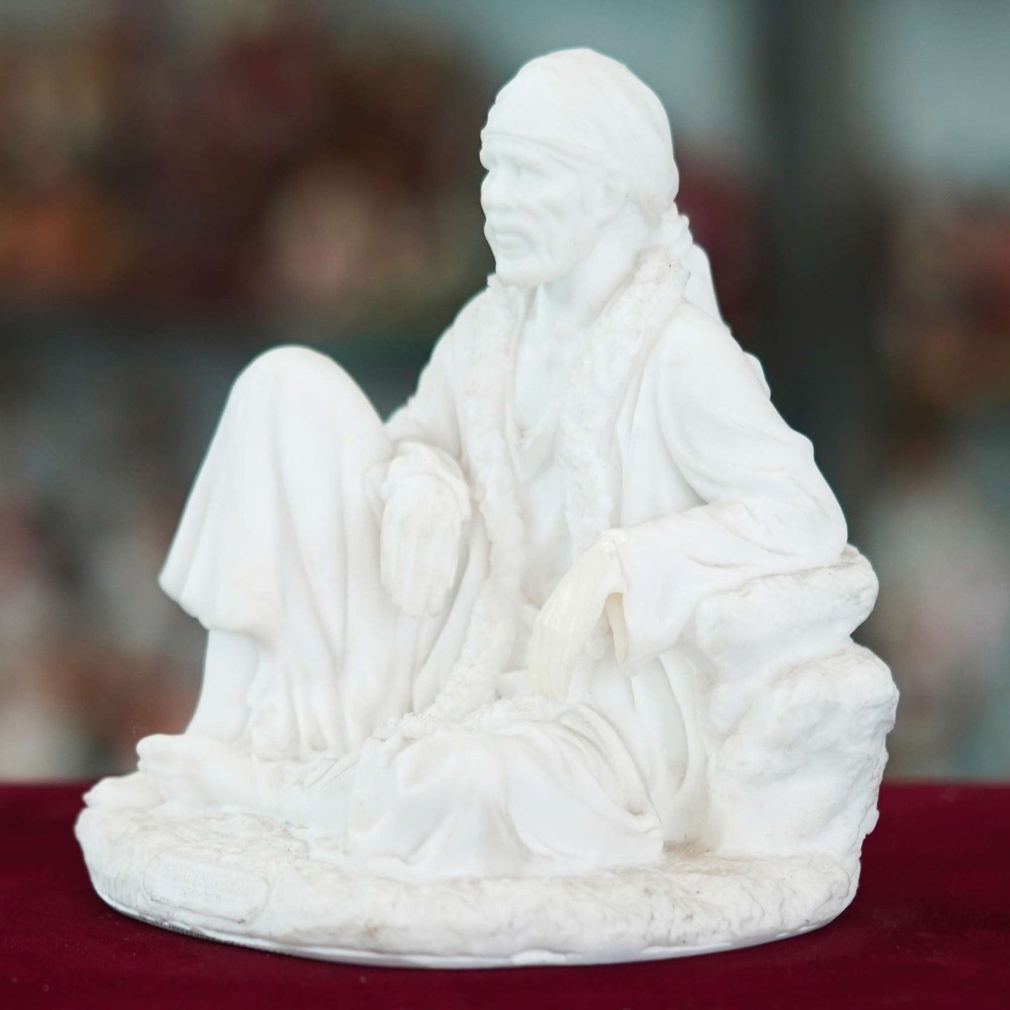 Marble Handmade Sai Baba Idol For Home Décor Handcrafted Showpiece For Table Décor(8 INCHES HEIGHT)