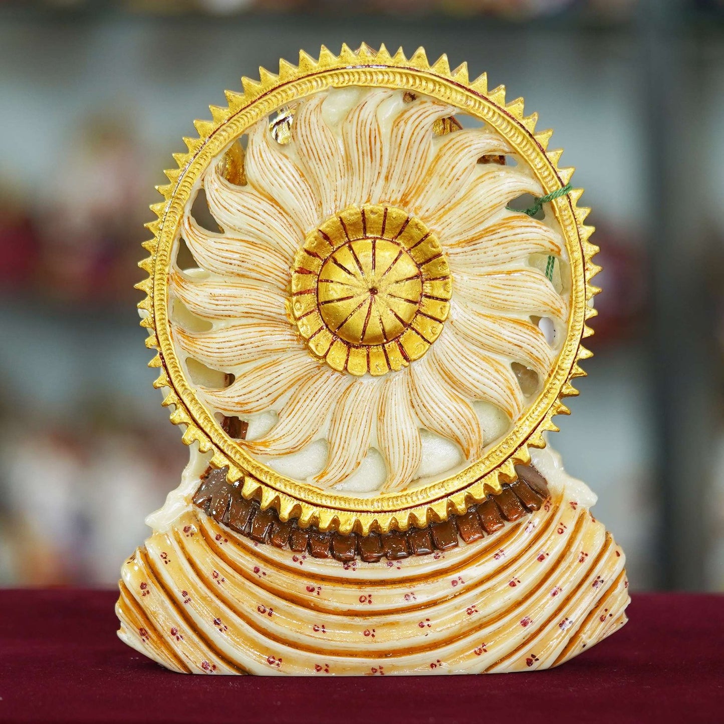 Marble Dust Ganesha Ji Face Statue Sitting on a Table