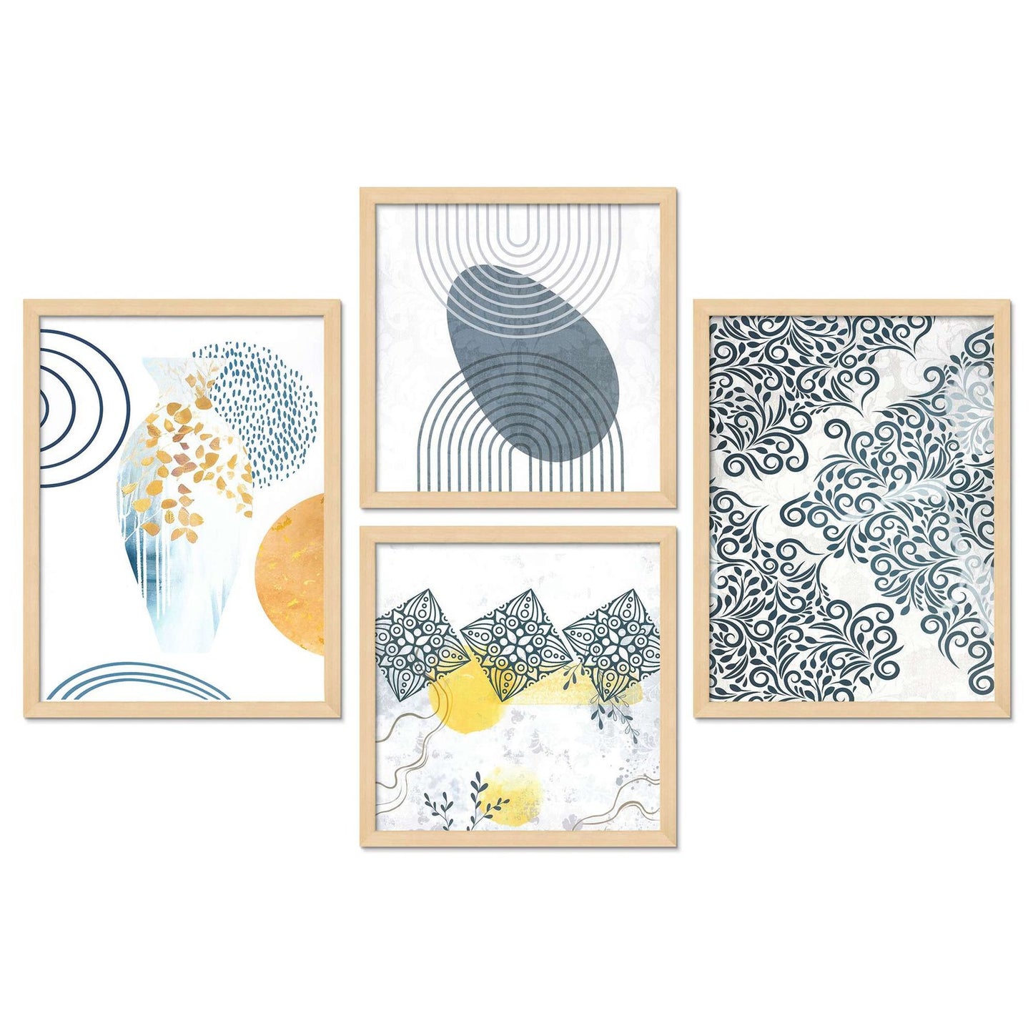 SET OF 4 DIGITAL WALL PAINTING