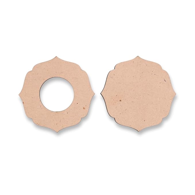 Hobby India 10 Pieces Mdf Wooden Tealight Candle Holder for Home and Office Decoration