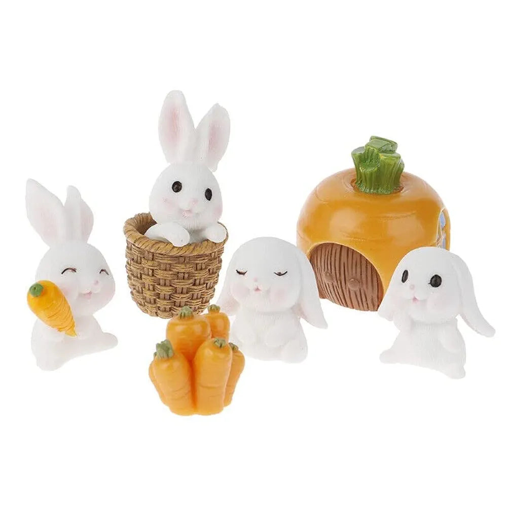 Satyam Kraft 1 Set Resin Rabbit Miniature Figurines