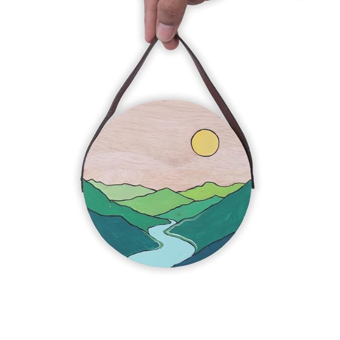 Hobby India Diy Coastal Mountains Pine-wood Nature Kits for Art & Crafts Painting Kit for Adults | Hanging Decorations