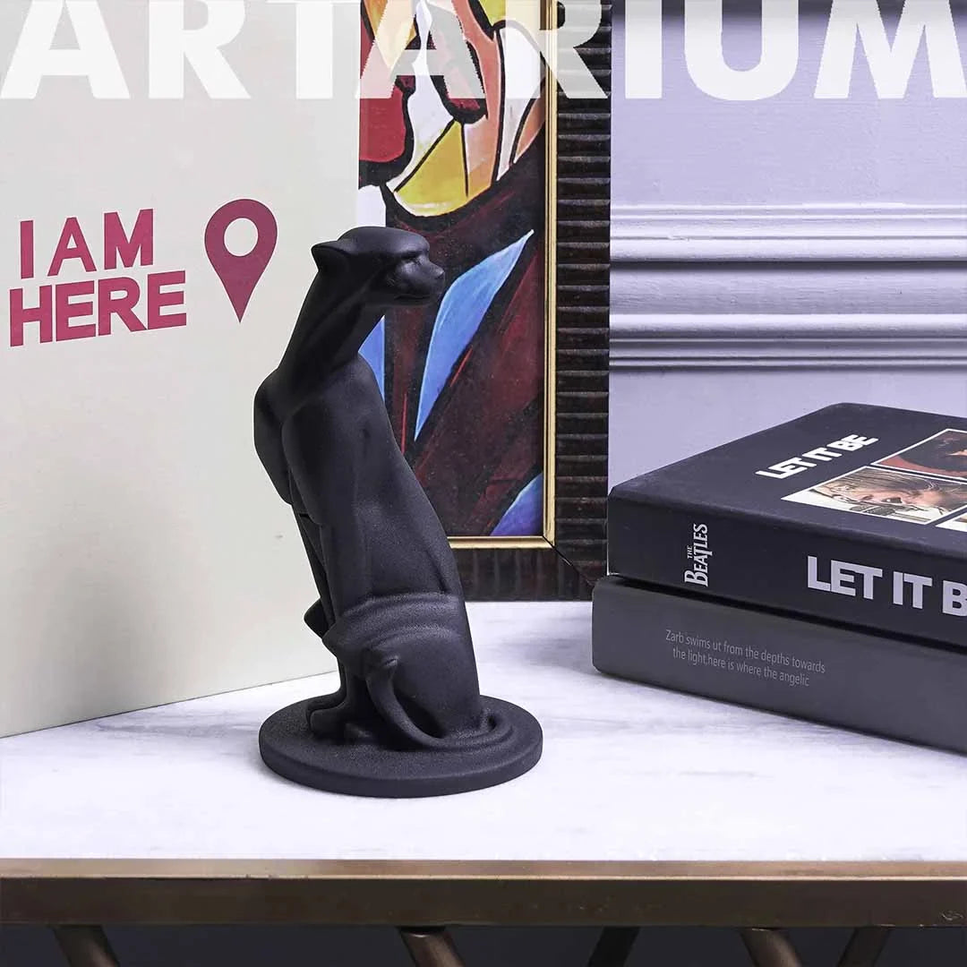 Artarium Abstract Art Sitting Panther Figurine Idol