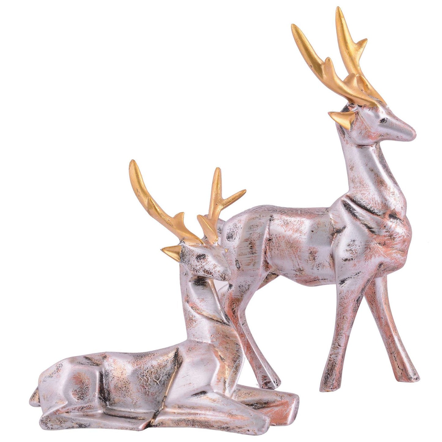Resin Deer Head Showpiece Animal Figurine for Table Top Good Luck Vaastu Statue