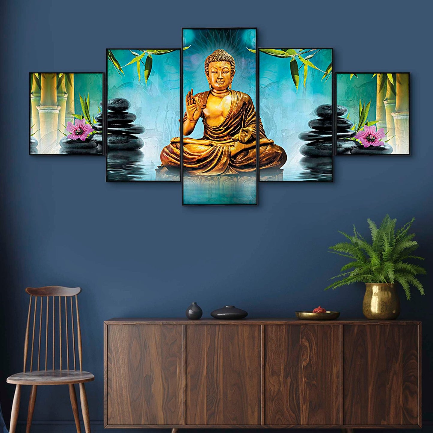 Set Of Five Framed Digital Wall Painting