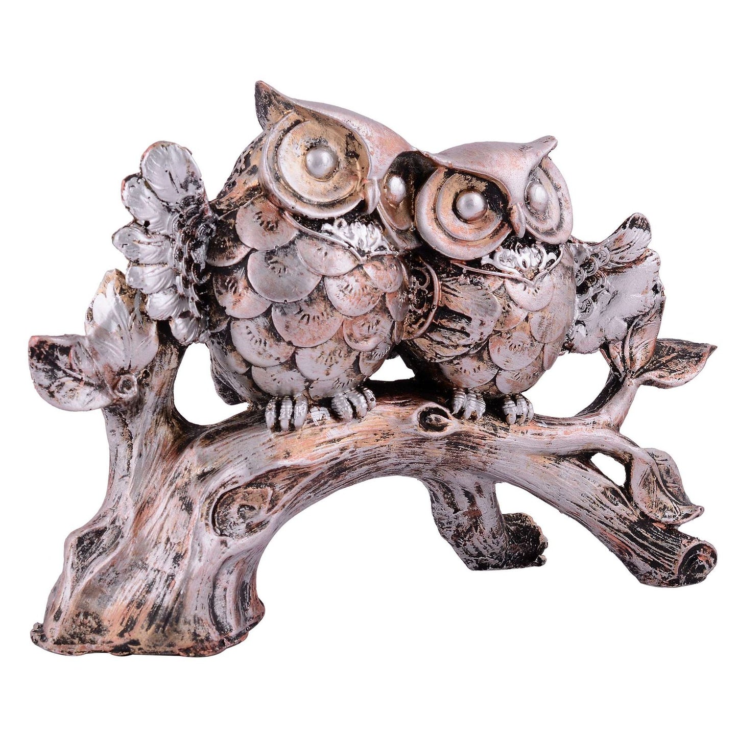 Owl Family Sitting on Tree Decorative Bird Showpieces Statue for Home Decor Living Room Bedroom Wall Shelf Table Top Garden Decoration Items -3